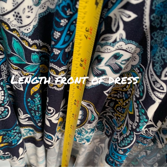 Jessica London Blue Floral Geometric Dress | Size 12W | Light & Versatile - Picture 4 of 7